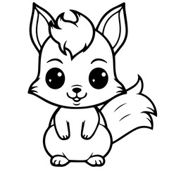 Happy Squirell vector illustration hand drawn in doodle style