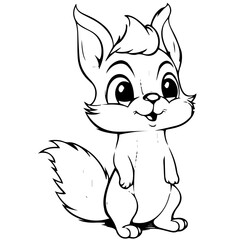 Happy squirell vector illustration hand drawn in doodle style