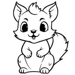 Happy Squirell vector illustration hand drawn in doodle style
