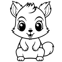 Happy squirell vector illustration hand drawn in doodle style