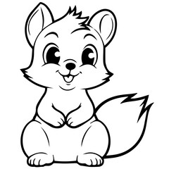 Happy squirell vector illustration hand drawn in doodle style
