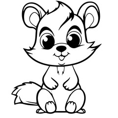 Fototapeta premium Happy squirell vector illustration hand drawn in doodle style