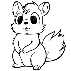Happy Squirell vector illustration hand drawn in doodle style