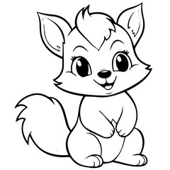 Happy squirell vector illustration hand drawn in doodle style