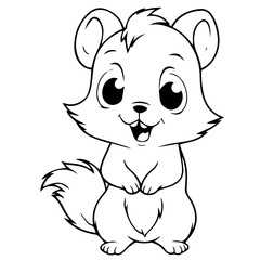 Happy Squirell vector illustration hand drawn in doodle style