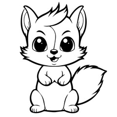 Happy squirell vector illustration hand drawn in doodle style
