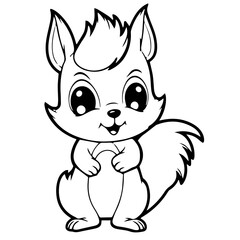 Happy Squirell vector illustration hand drawn in doodle style