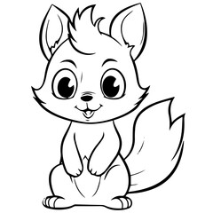 Happy squirell vector illustration hand drawn in doodle style