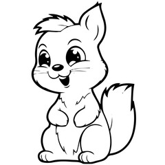 Happy Squirell vector illustration hand drawn in doodle style