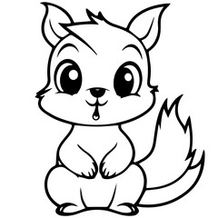 Happy Squirell vector illustration hand drawn in doodle style