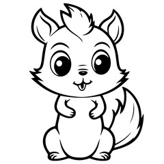 Fototapeta premium Happy Squirell vector illustration hand drawn in doodle style