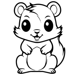 Happy squirell vector illustration hand drawn in doodle style