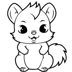 Fototapeta premium Happy squirell vector illustration hand drawn in doodle style
