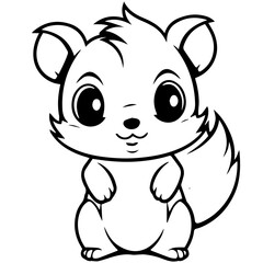Happy squirell vector illustration hand drawn in doodle style