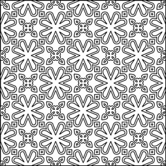 Abstract background with figures from lines. black and white pattern for web page, textures, card, poster, fabric, textile. Monochrome graphic repeating design.