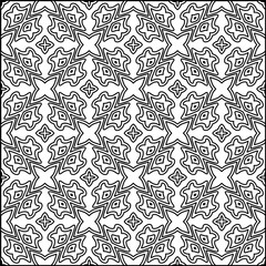 Abstract background with figures from lines. black and white pattern for web page, textures, card, poster, fabric, textile. Monochrome graphic repeating design.