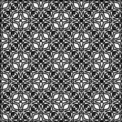 Abstract background with figures from lines. black and white pattern for web page, textures, card, poster, fabric, textile. Monochrome graphic repeating design.
