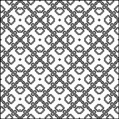 Abstract background with figures from lines. black and white pattern for web page, textures, card, poster, fabric, textile. Monochrome graphic repeating design.
