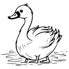 Swan silhouette. Vector illustration
