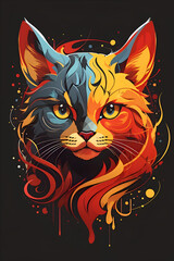cat black and orange