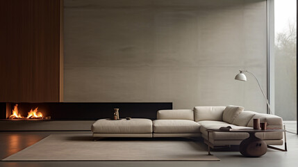 Fotografía de una habitación con mobiliario minimalista y de gran belleza.