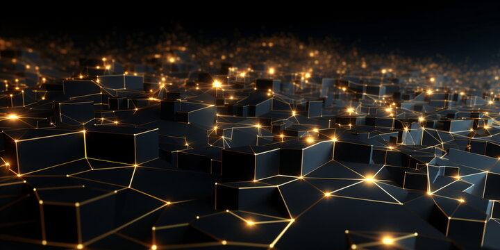 abstract technology background with square shapes and glowing lights big data