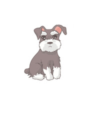 Schnauzer Dog Cute Cartoon