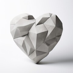A heart shaped sculpture made out of concrete. Digital image.