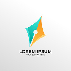 Modern simple pen logo icon