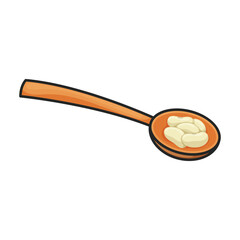 Spoon of bean vector icon.Color vector icon isolated on white background spoon of bean.