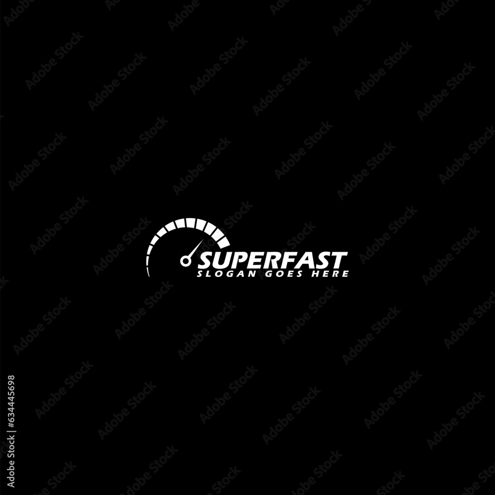 Poster superfast speedometer design template icon isolated on dark background