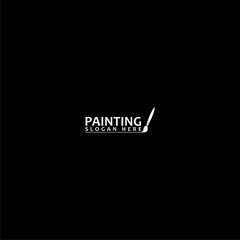 Painting template logo icon isolated on dark background