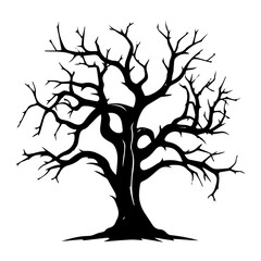 creepy tree silhouette illustration