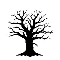 creepy tree silhouette illustration