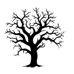 creepy tree silhouette illustration