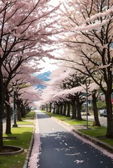 Obraz premium cherry blossom in japan street.