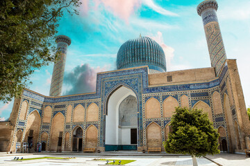 Gur-E Amir Mausoleum, the tomb of the Asian conqueror Tamerlane or Timur, in Samarkand, Uzbekistan