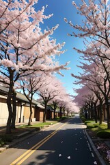 Obraz premium cherry blossom in japan street.
