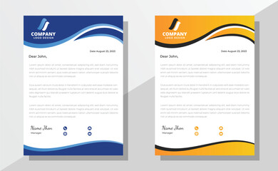 Vector professional modern business and corporate letterhead design template