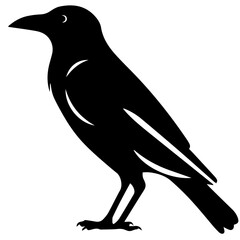 raven silhouette Flat Icon vector illustration Clipart