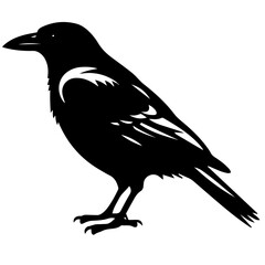 raven silhouette Flat Icon vector illustration Clipart