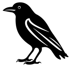 raven silhouette Flat Icon vector illustration Clipart