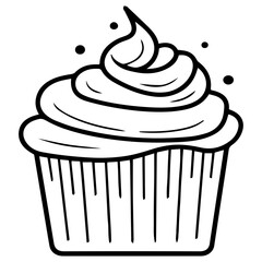 cup cake icon isolated vector