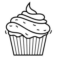 cup cake icon isolated vector