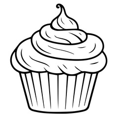 cup cake icon isolated vector