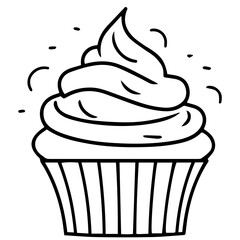 cup cake icon isolated vector