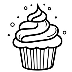 cup cake icon isolated vector