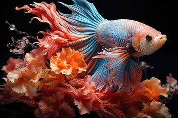Fototapeta premium Moving moment of tropical fish