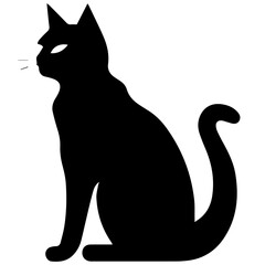 Vector isolated cat silhouette, logo, print, decorative sticker