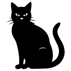 Vector isolated cat silhouette, logo, print, decorative sticker